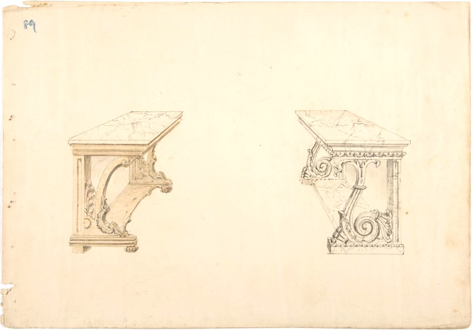 Design for Two Marble-topped Pier Tables MET DP807283