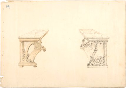 Design for Two Marble-topped Pier Tables MET DP807283