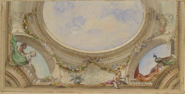 Design for Trompe L'Oeil Ceiling for Dining Room, Hôtel de Trévise MET 67.827.113
