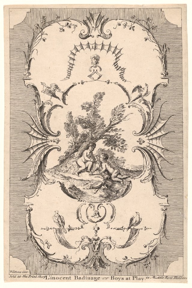 Design for Wallpaper "L’Innocent Badinage, or Boys at Play" MET DP860661