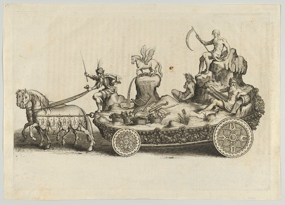 Design for a float, from 'Éloges et discours sur la triomphante réception du Roy en sa ville de Paris ...' by Jean-Baptiste de Machault MET DP855545