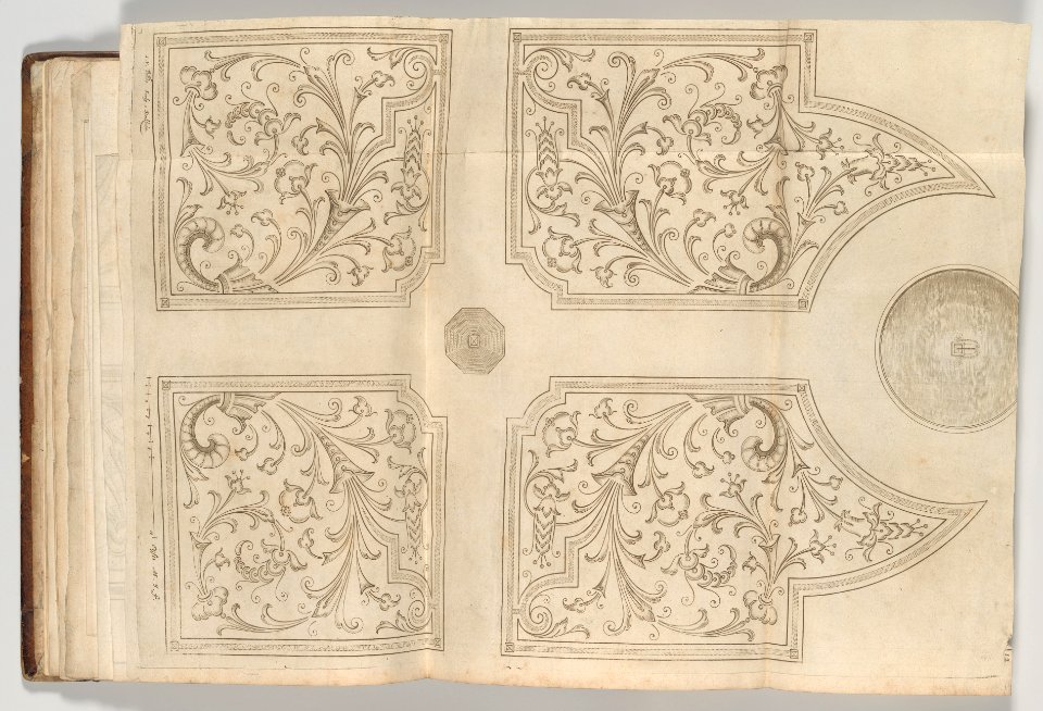 Design for a fountain and four square parterres for a pleasure garden MET DP-13130-001