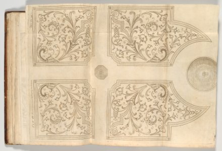 Design for a fountain and four square parterres for a pleasure garden MET DP-13130-001