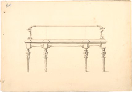 Design for a Mirrored Sideboard with Diminishing Legs and Foliate Ornament MET DP807294