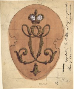 Design for a Monogram Surmounted by a Crown MET DP807738