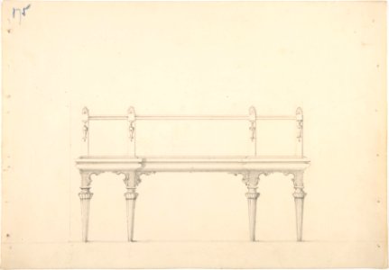Design for a Mirrored Sideboard with Diminishing Columnar Legs and Classical Ornament MET DP807290