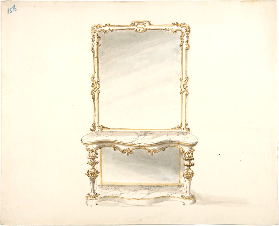 Design for a Mirrored Marble Table Ornamented with Gold MET DP807277