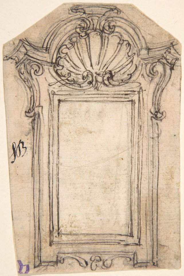 Design for a Frame Decorated with a Shell Motif MET DP809627