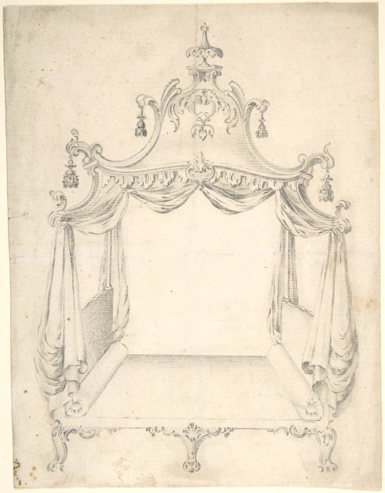 Design for a Four-poster Bed with Hangings MET DP806505