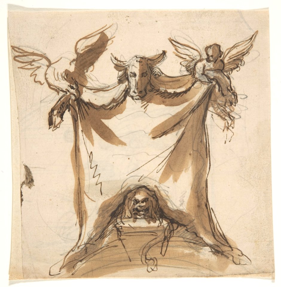 Design for a monument; verso- Architectural sketches MET DP808648