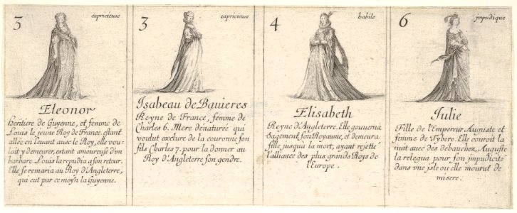 Eleonor, Isabeau de Bauieres, Elisabeth, and Julie, from 'The game of queens' (Le jeu des Reines renommées) MET DP833248
