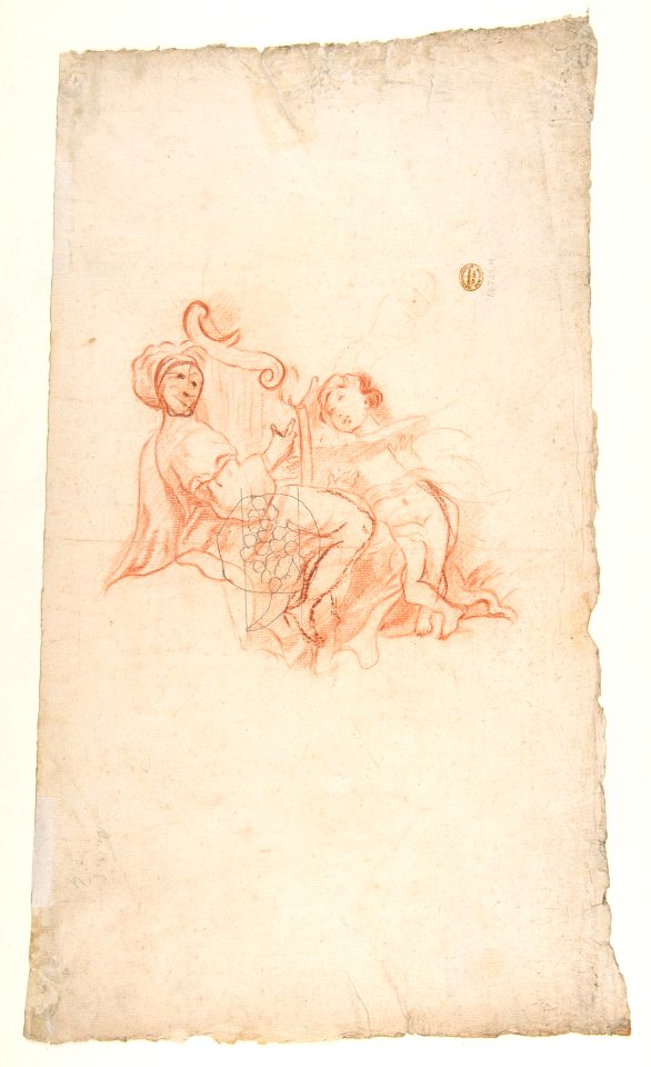 Design for a Festival Display of Fireworks (recto); Small Figures by a different hand (verso) MET DP811932