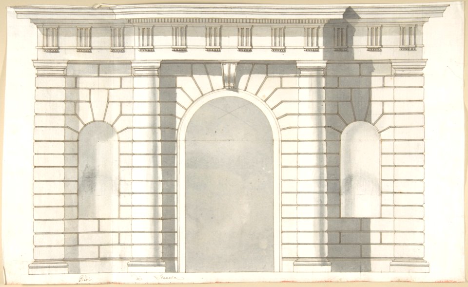 Elevation Design for the Entrance to Orti Farnesiani by Vignola MET DP801734