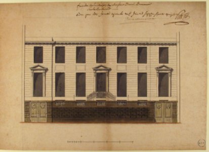 Elevation for the Court Front of the Hotel de Duval Dumanoir on Blvd. Montmartre, Paris MET 1970.736.24
