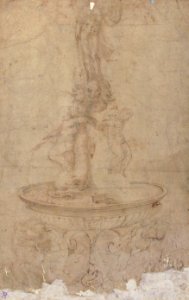 Design for a Fountain with Sea Horses and Triton Base, Basin, Dolphins and Tritons, Three Grotesque heads and Neptune MET 52.570.113