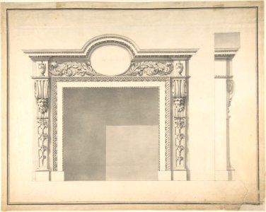 Design for a Fireplace with Frontal and Profile Views MET DP805094