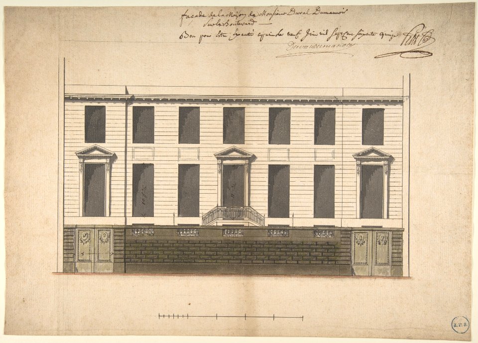 Elevation for the Court Front of the Hotel de Duval Dumanoir on Blvd. Montmartre, Paris MET DP809669