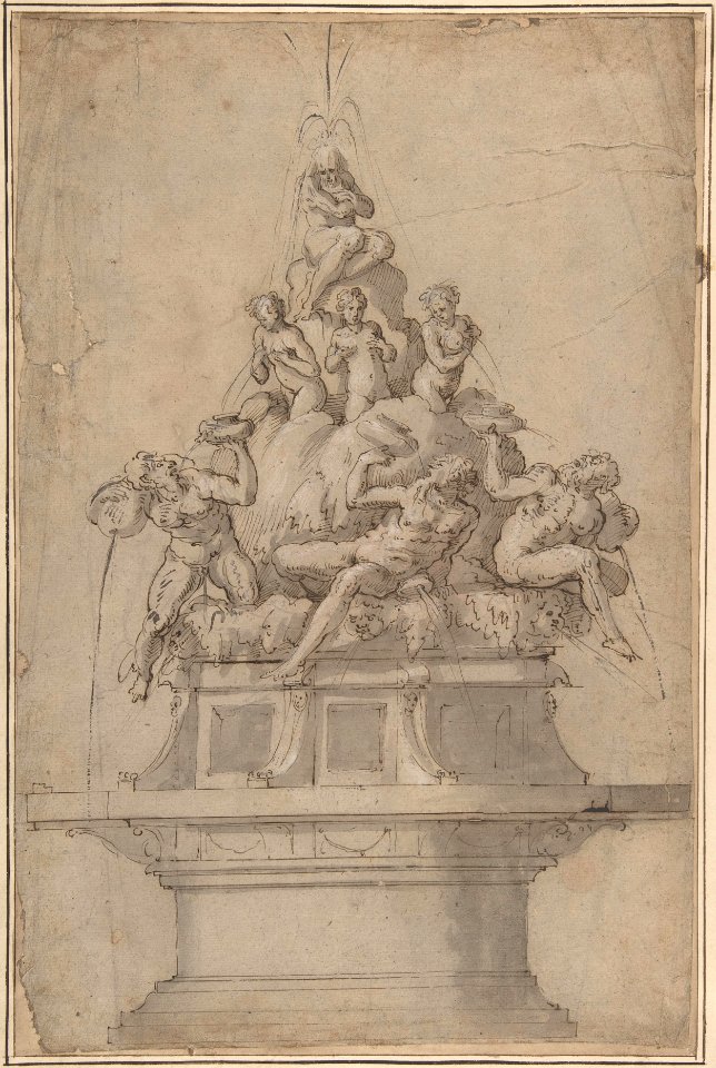 Design for a Fountain with Rivergods and Nymphs. MET DP801597
