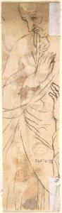 Design for A Female Term Carrying a Vase (recto); Sketch of Draped Male (verso) MET DP802658