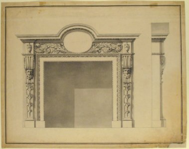 Design for a Fireplace with Frontal and Profile Views MET 62.635.202