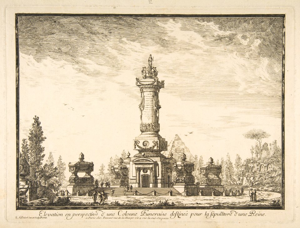 Elevation en perspective d'une colonne destinée pour la Sépultre d'une Reine MET DP813985