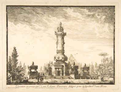 Elevation en perspective d'une colonne destinée pour la Sépultre d'une Reine MET DP813985