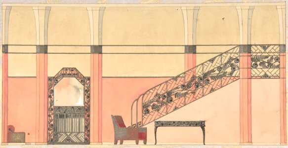Design for a Hallway with Wrought-iron Details MET DP806332