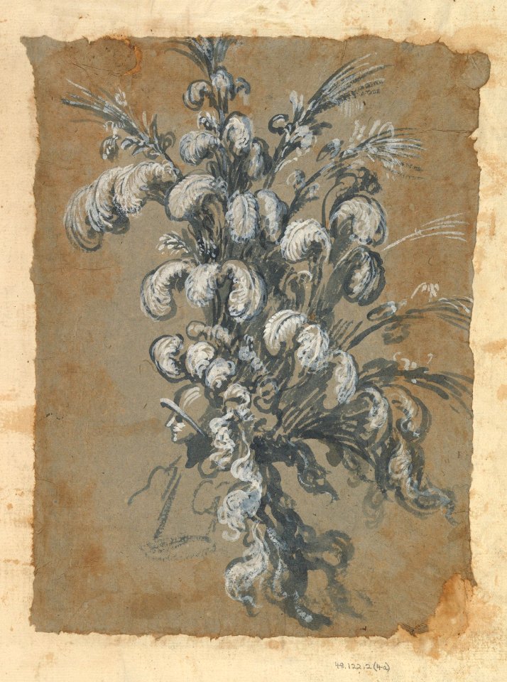 Design for a Lavish Headdress with Feathers on a Helmet MET DP823554