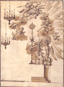 Design for an Altar for Easter Week Celebrations Decorated with Putti and Chandeliers MET 1971.513.12