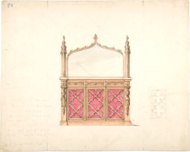 Design for a Gothic Style Mirrored Cabinet MET DP807270