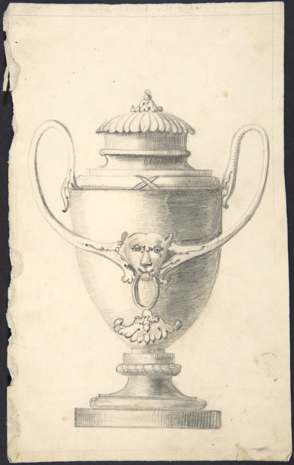 Design for a Lidded Vase with Lion's Head Boss MET DP806338
