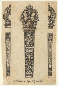 Design for a Knife Handle with the Marriage at Cana MET DP837190. Free illustration for personal and commercial use.