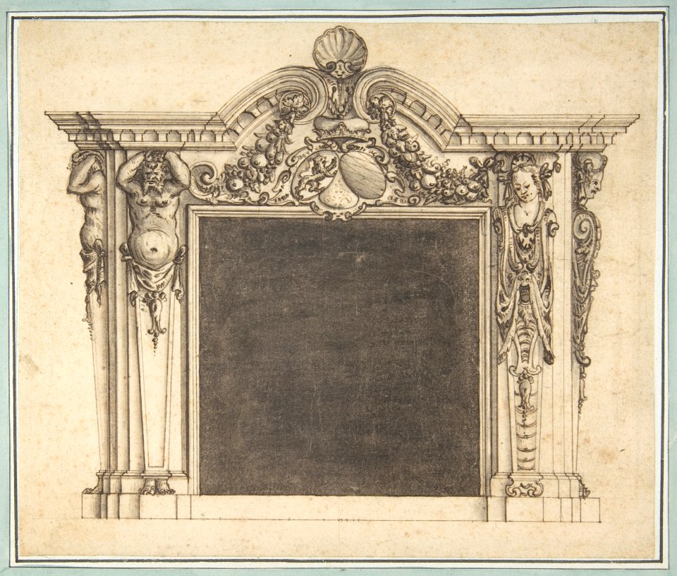 Design for a Mantelpiece with the Arms of Bavaria(?) MET DP803563