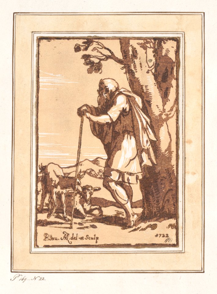Elderly Shepherd Leaning on a Staff Met DP887812