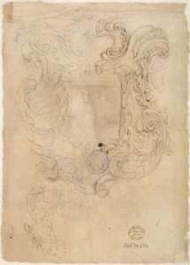 Design for a Lectern (recto); Design for a Cartouche (verso). MET DP809568