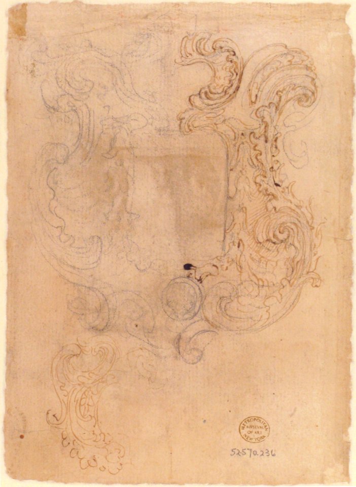 Design for a Lectern (recto); Design for a Cartouche (verso). MET 52.570.236 VERSO