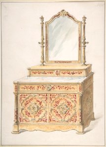 Design for a Marble-topped Cabinet and Mirror MET DP806647