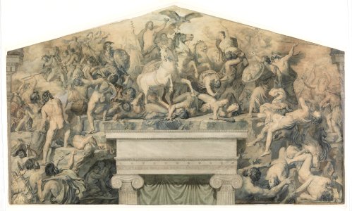 Design for a Mural with the Battle between the Gods of Olympus and the Giants MET DP327217