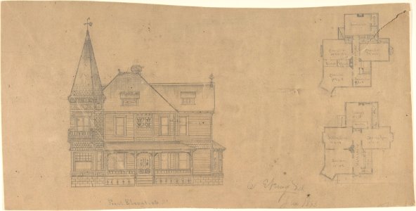 Design for a House, Front Elevation and Plans MET DP805089