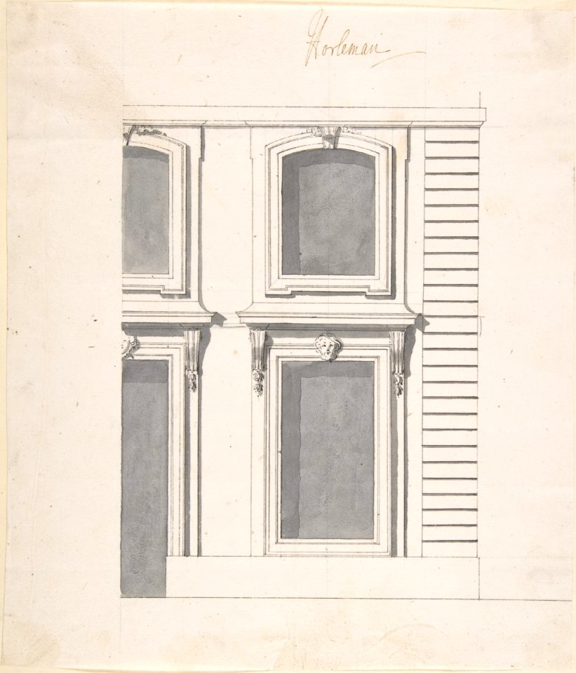 Design for a Palace Facade- detail of Windows and Doors MET DP810467