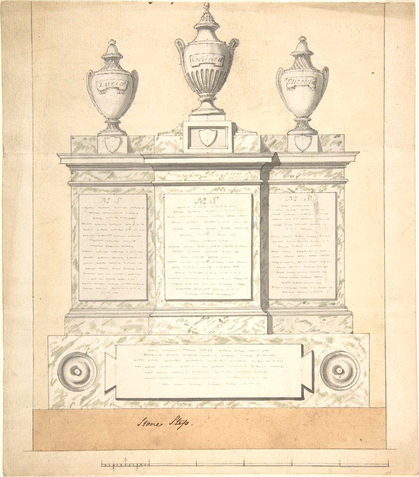 Design for a Monument to the Three Wives of the First Earl of Guilford, at Wroxton, Oxfordshire MET DP805243