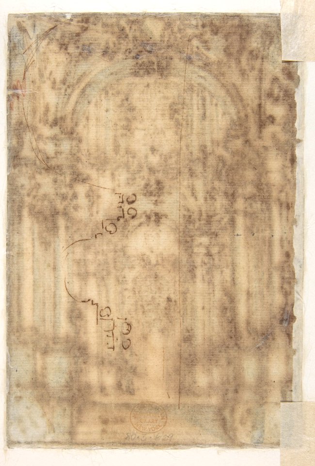 Design for a Stage Set (recto); Fragmentary Sketch of a Plan (verso) MET DP810786