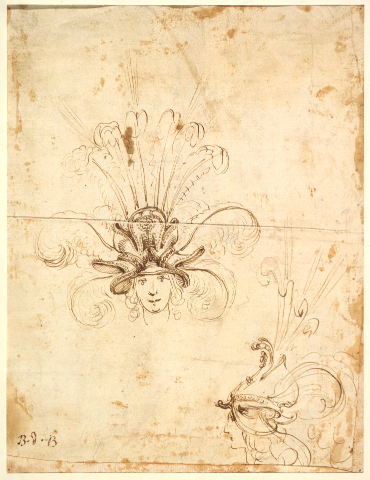 Design for a Headdress (front and side view) MET DP823542