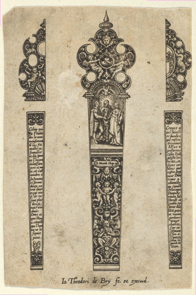 Design for a Knife Handle with a Scene of Christ Joining a Man and Woman MET DP837191