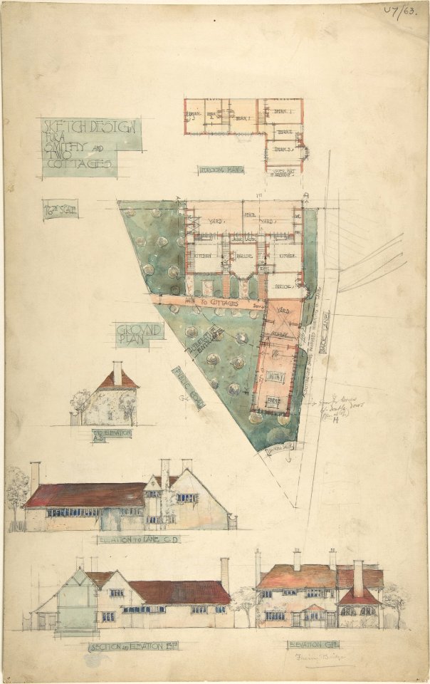 Design for a Smithy and Two Cottages MET DP805912