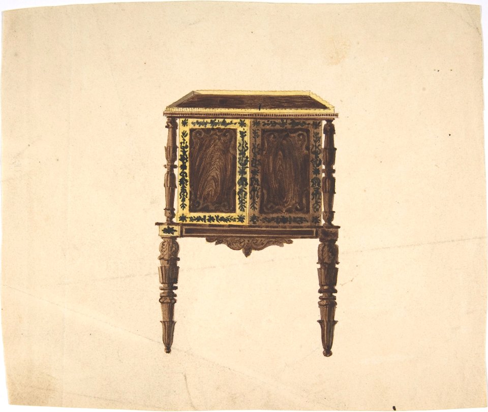 Design for a Small Cabinet with Elaborately Carved Legs MET DP807140