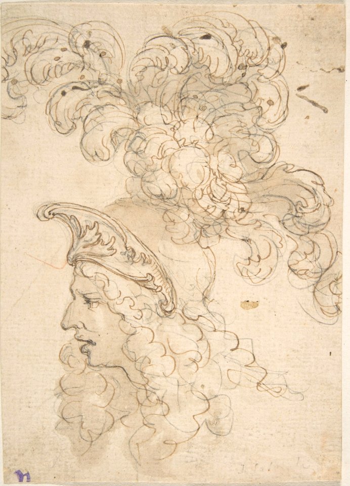 Design for a Helmet with an Elaborate Plume MET DP809728