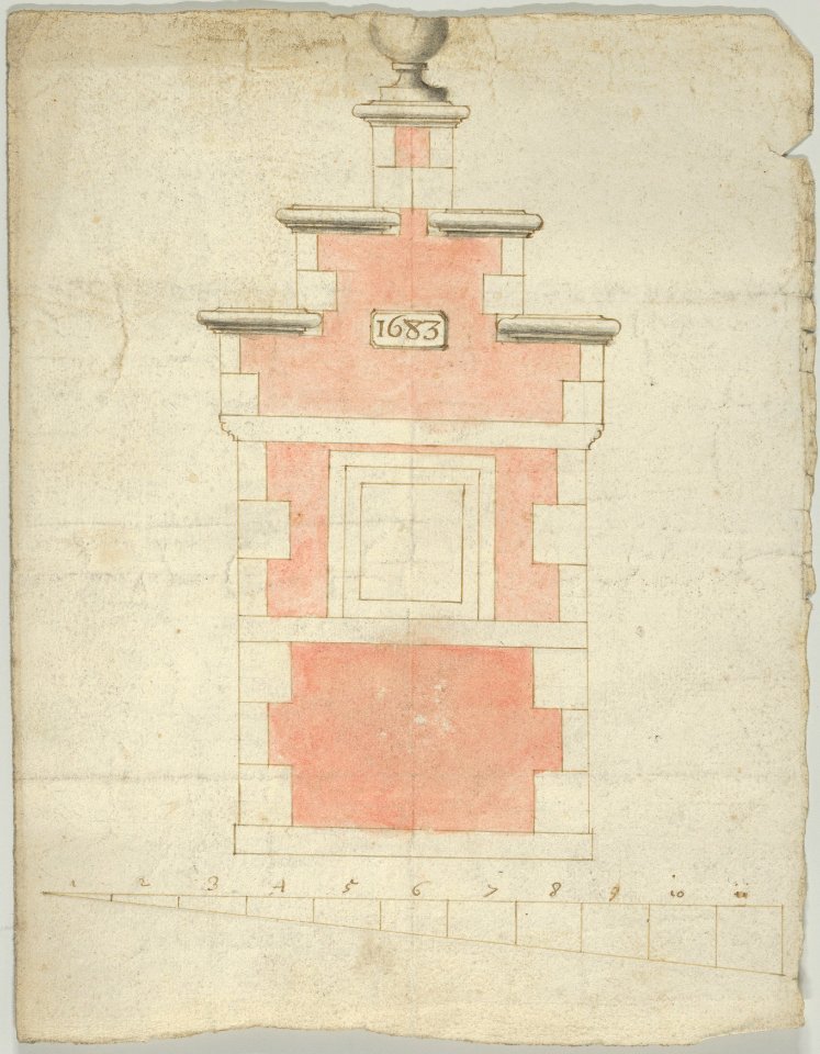 Design for a Small Tower or Stepped Gable, dated 1683 MET DP842071