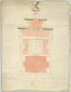 Design for a Small Tower or Stepped Gable, dated 1683 MET DP842071