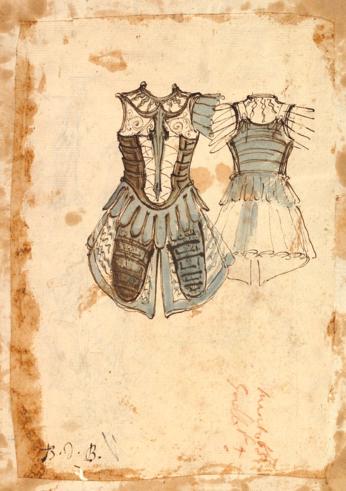 Design for a Soldier's Costume with a Cuirass (front and back) MET DP823543